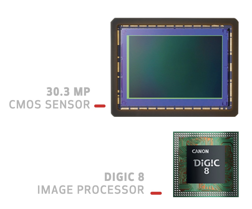 30.3 MP CMOS Sensor DIGIC 8 Image Processor