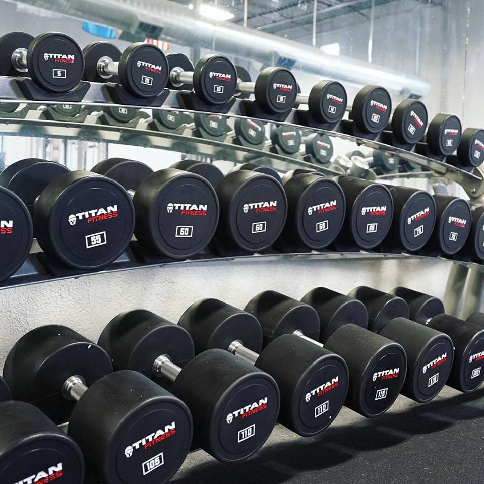 Titan Fitness urethane dumbbell at a YMCA