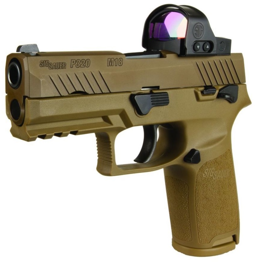 Sig Sauer P320 M18 handgun with Sig Romeo red dot optic